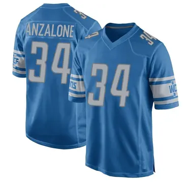 Nike Alex Anzalone Men's Game Detroit Lions Blue Team Color Jersey