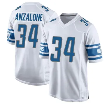 Nike Alex Anzalone Men's Game Detroit Lions White Jersey