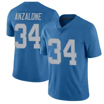 Nike Alex Anzalone Men's Limited Detroit Lions Blue Throwback Vapor Untouchable Jersey