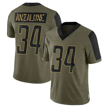Nike Alex Anzalone Men's Limited Detroit Lions Olive 2021 Salute To Service Jersey