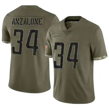 Nike Alex Anzalone Men's Limited Detroit Lions Olive 2022 Salute To Service Jersey