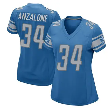 Nike Alex Anzalone Women's Game Detroit Lions Blue Team Color Jersey