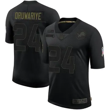 Nike Amani Oruwariye Men's Limited Detroit Lions Black 2020 Salute To Service Jersey