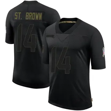 Nike Amon-Ra St. Brown Men's Limited Detroit Lions Black 2020 Salute To Service Jersey