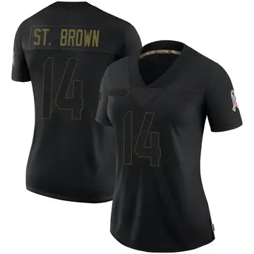 Nike Amon-Ra St. Brown Women's Limited Detroit Lions Black 2020 Salute To Service Jersey