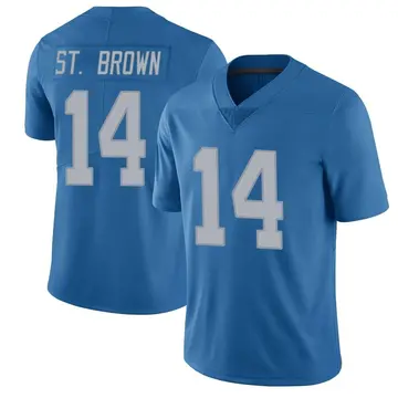 Nike Amon-Ra St. Brown Youth Limited Detroit Lions Blue Throwback Vapor Untouchable Jersey