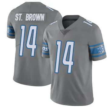 Nike Amon-Ra St. Brown Youth Limited Detroit Lions Color Rush Steel Vapor Untouchable Jersey