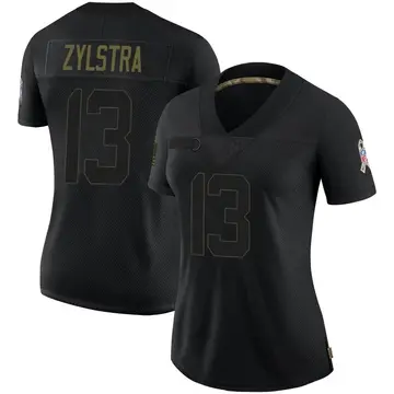 Nike Brandon Zylstra Women's Limited Detroit Lions Black 2020 Salute To Service Jersey