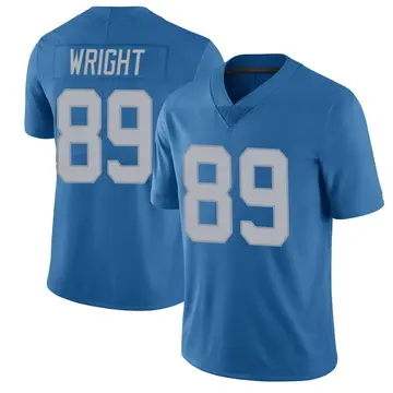 Nike Brock Wright Men's Limited Detroit Lions Blue Throwback Vapor Untouchable Jersey
