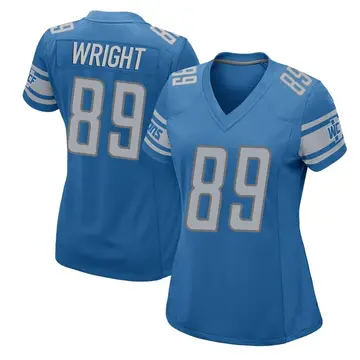 Nike Brock Wright Women's Game Detroit Lions Blue Team Color Jersey