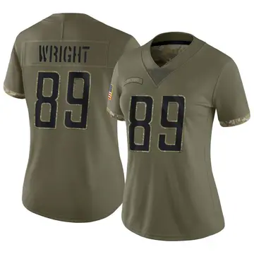 Nike Brock Wright Women's Limited Detroit Lions Olive 2022 Salute To Service Jersey