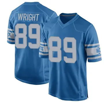 Nike Brock Wright Youth Game Detroit Lions Blue Throwback Vapor Untouchable Jersey