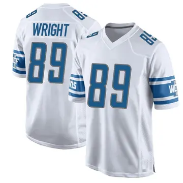 Nike Brock Wright Youth Game Detroit Lions White Jersey