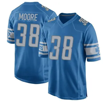 Nike C.J. Moore Men's Game Detroit Lions Blue Team Color Jersey
