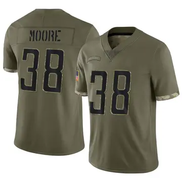 Nike C.J. Moore Youth Limited Detroit Lions Olive 2022 Salute To Service Jersey