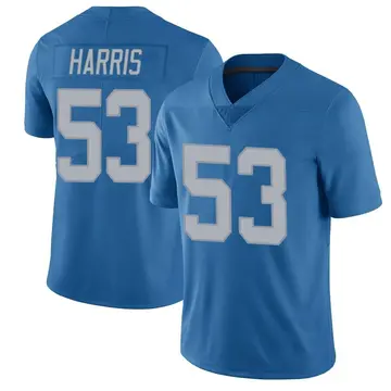 Nike Charles Harris Men's Limited Detroit Lions Blue Throwback Vapor Untouchable Jersey