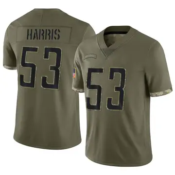 Nike Charles Harris Men's Limited Detroit Lions Olive 2022 Salute To Service Jersey