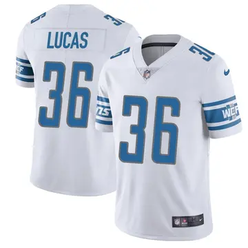 Nike Chase Lucas Men's Limited Detroit Lions White Vapor Untouchable Jersey