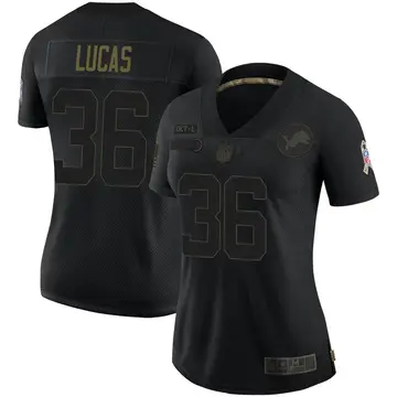 Nike Chase Lucas Women's Limited Detroit Lions Black 2020 Salute To Service Jersey