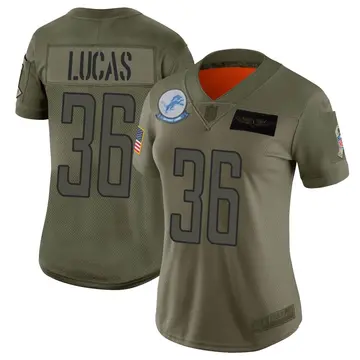 Nike Chase Lucas Women's Limited Detroit Lions Camo 2019 Salute to Service Jersey