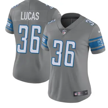 Nike Chase Lucas Women's Limited Detroit Lions Color Rush Steel Jersey