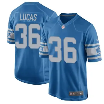 Nike Chase Lucas Youth Game Detroit Lions Blue Throwback Vapor Untouchable Jersey