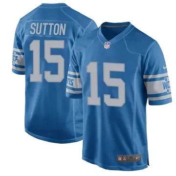 Nike Corey Sutton Men's Game Detroit Lions Blue Throwback Vapor Untouchable Jersey
