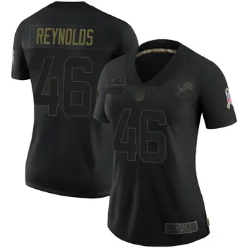 Nike Craig Reynolds Women's Limited Detroit Lions Black 2020 Salute To Service Jersey