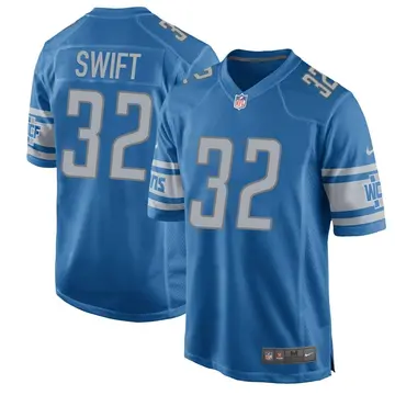 Nike D'Andre Swift Men's Game Detroit Lions Blue Team Color Jersey