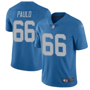 Nike Darrin Paulo Men's Limited Detroit Lions Blue Throwback Vapor Untouchable Jersey