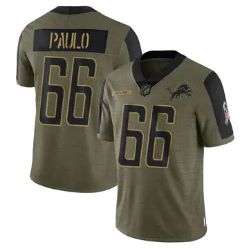 Nike Darrin Paulo Men's Limited Detroit Lions Olive 2021 Salute To Service Jersey