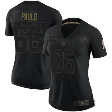 Nike Darrin Paulo Women's Limited Detroit Lions Black 2020 Salute To Service Jersey