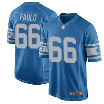 Nike Darrin Paulo Youth Game Detroit Lions Blue Throwback Vapor Untouchable Jersey