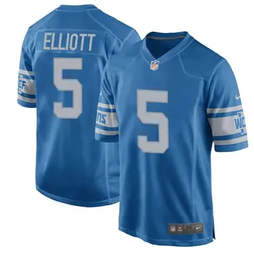 Nike DeShon Elliott Men's Game Detroit Lions Blue Throwback Vapor Untouchable Jersey