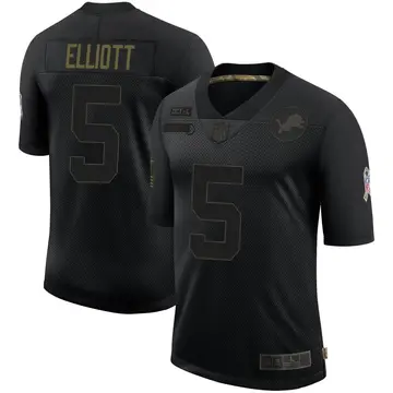 Nike DeShon Elliott Men's Limited Detroit Lions Black 2020 Salute To Service Jersey
