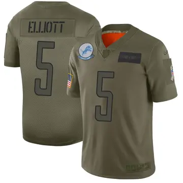 Nike DeShon Elliott Men's Limited Detroit Lions Camo 2019 Salute to Service Jersey