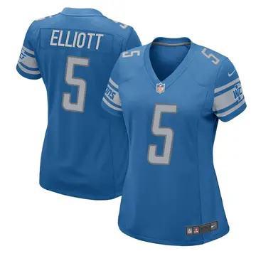 Nike DeShon Elliott Women's Game Detroit Lions Blue Team Color Jersey