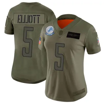 Nike DeShon Elliott Women's Limited Detroit Lions Camo 2019 Salute to Service Jersey