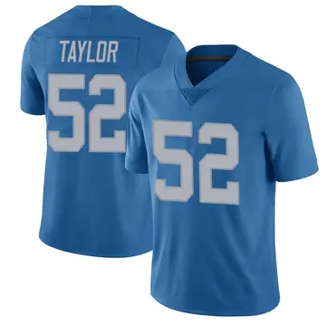 Nike Demetrius Taylor Men's Limited Detroit Lions Blue Throwback Vapor Untouchable Jersey