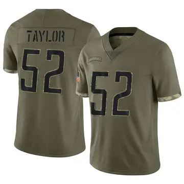 Nike Demetrius Taylor Men's Limited Detroit Lions Olive 2022 Salute To Service Jersey