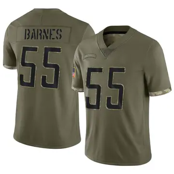 Nike Derrick Barnes Men's Limited Detroit Lions Olive 2022 Salute To Service Jersey