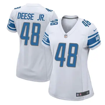 Nike Derrick Deese Jr. Women's Game Detroit Lions White Jersey
