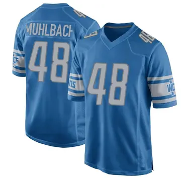 Nike Don Muhlbach Men's Game Detroit Lions Blue Team Color Jersey
