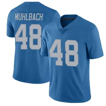 Nike Don Muhlbach Men's Limited Detroit Lions Blue Throwback Vapor Untouchable Jersey