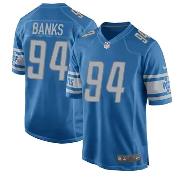 Nike Eric Banks Youth Game Detroit Lions Blue Team Color Jersey