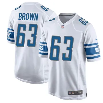 Nike Evan Brown Youth Game Detroit Lions White Jersey