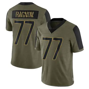 Nike Frank Ragnow Men's Limited Detroit Lions Olive 2021 Salute To Service Jersey