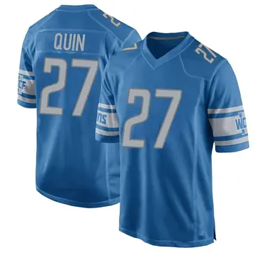 Nike Glover Quin Men's Game Detroit Lions Blue Team Color Jersey