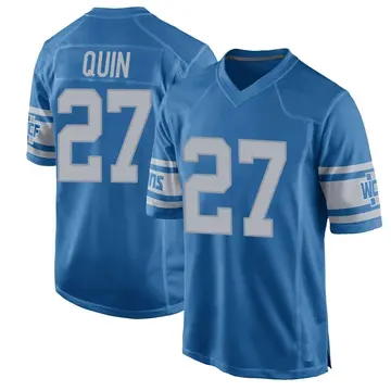Nike Glover Quin Men's Game Detroit Lions Blue Throwback Vapor Untouchable Jersey
