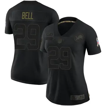 Nike Greg Bell Women's Limited Detroit Lions Black 2020 Salute To Service Jersey